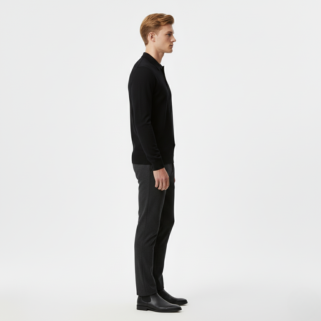 Polo de manga larga entallado