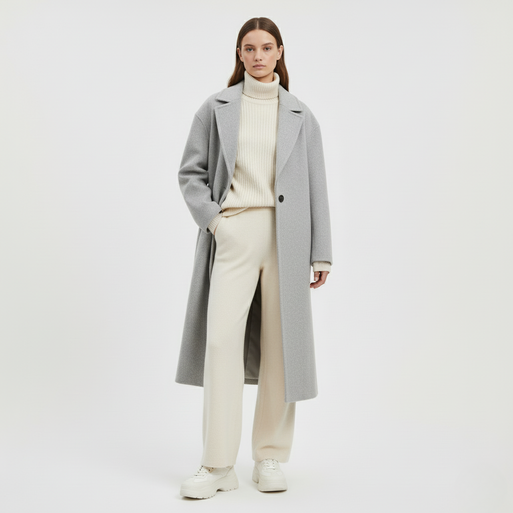 Abrigo oversize de mezcla de lana